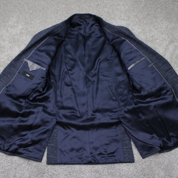 BOSS Hugo Boss Johnstons/Lenon Sports Jacket Mens 40R Blue Wool Regular Fit - Picture 8 of 16